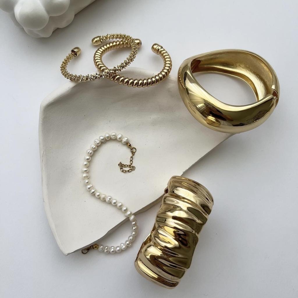 Irregular Metal Design Personality Exaggerated Bracelet for Women Hip Hop Spring Brangles Fashion High Men Jewelry Gift