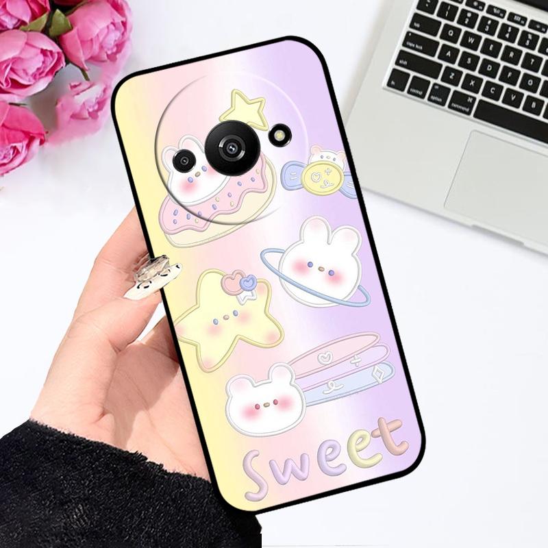 Soft Case For Redmi A3 A3x 4G Silicone TPU Phone Cover For Xiaomi Redmi A3 Pro Fashion Luxury Printing Coque Fundas Protector