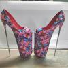 Sexy Damenschuhe Sommersandalen Stiletto 20CM Plateau Pole Dance Schuhe Runde Zehen Peep Toe Plus Size