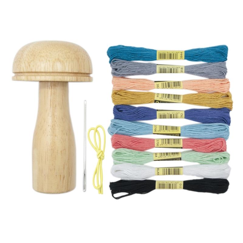 Darning Mushroom Wooden Sewing Tool Wood Darner Kit for Darning Needle Patch Holes In Clothes Pants Sweaters DIY Crafts