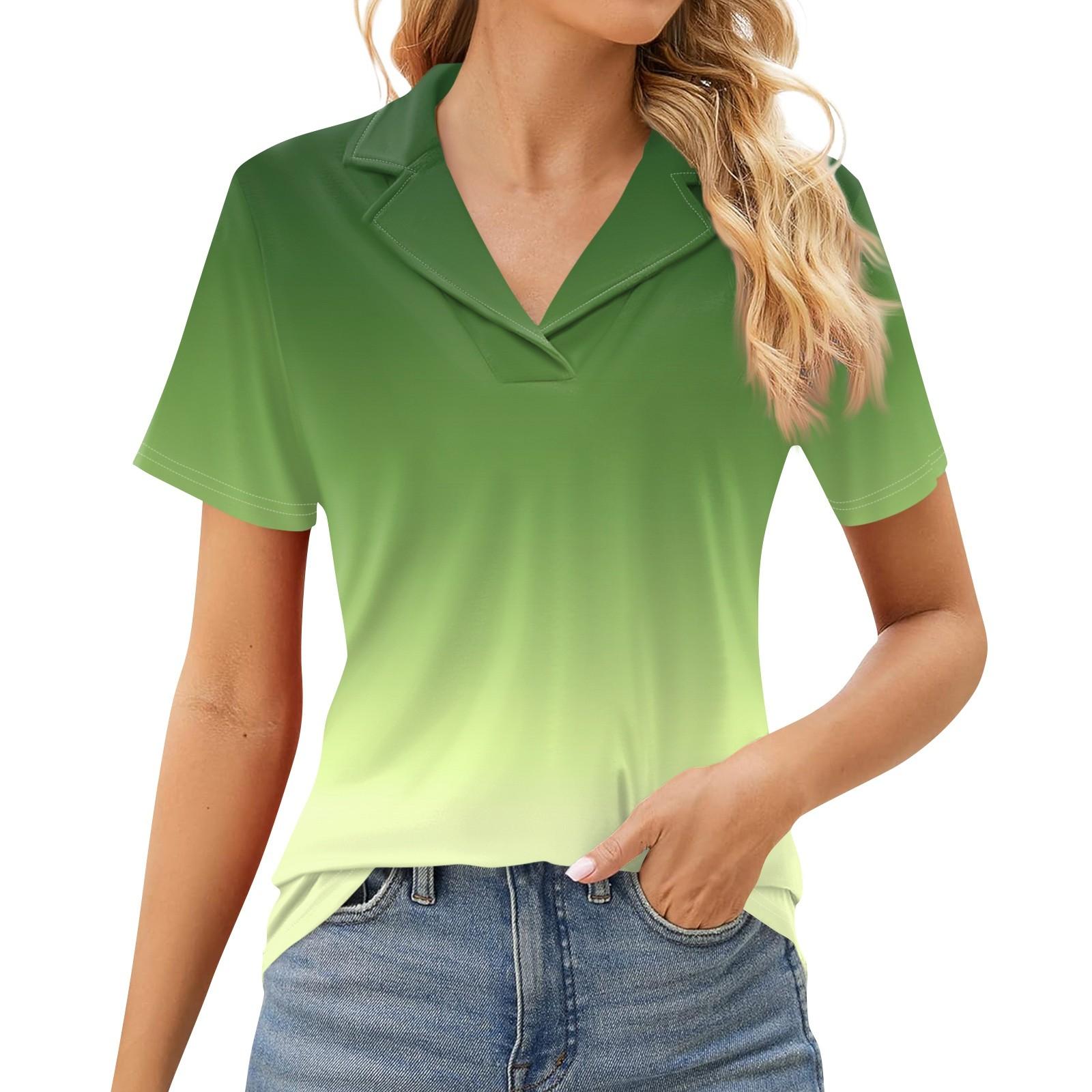 

Женская модная повседневная рубашка с короткими рукавами с лацканами и принтом, блузка, нарядная повседневная туника, топы L армия зеленый