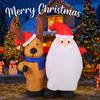 4.92FT Yard Party Decoration Inflatable Santa Claus Reindeer Toy LED Light Xmas Home Supplies Ornaments Christmas Holiday Gifts