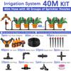 50-5m 1/4" Garden Drip Micro Irrigation 8-hole Adjustable Drippers with Stake 4/7mm Adapter PVC Tubing Automatic Watering System