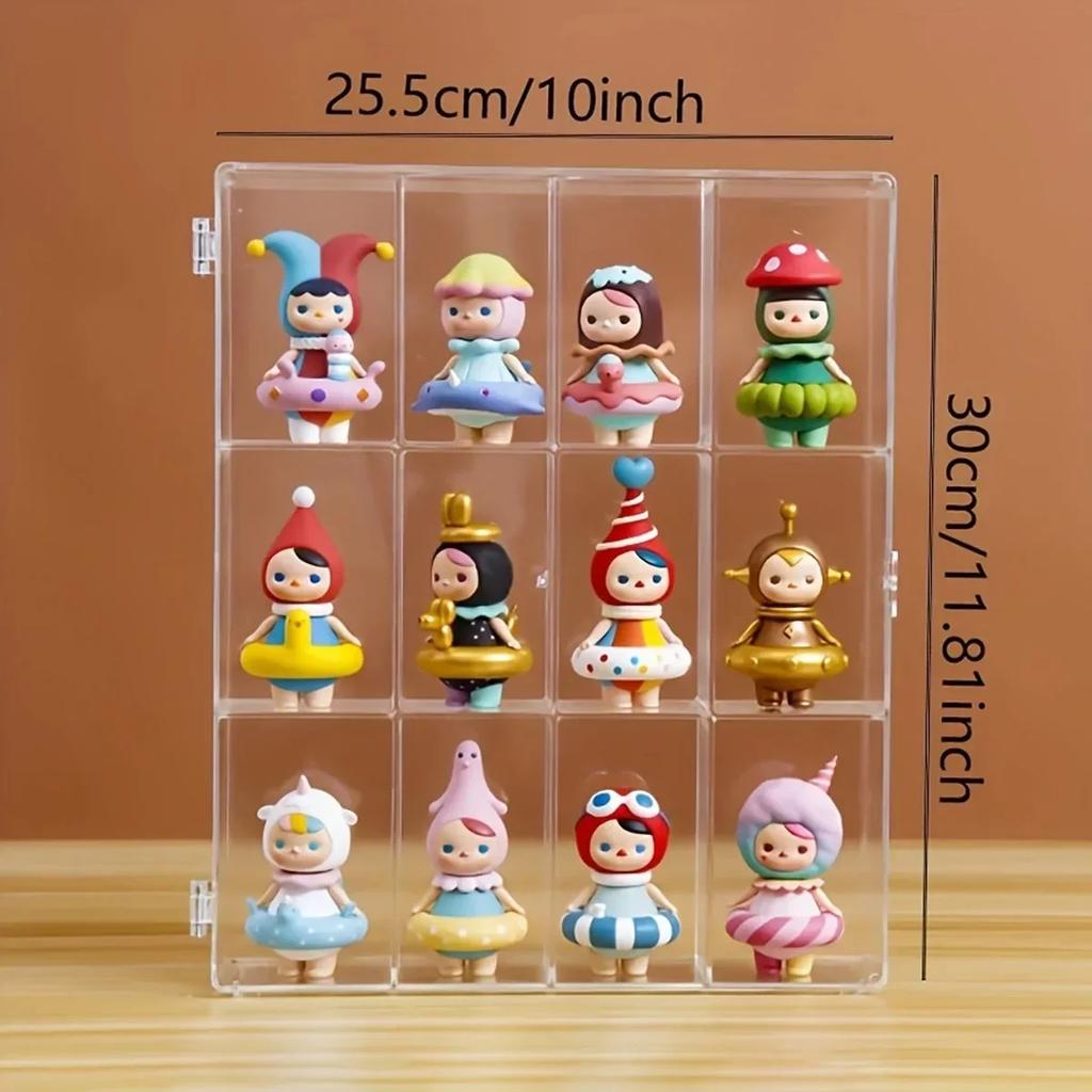1pc-Ransparent Acrylic Doll Storage Box Bubble Mart Storage Display Stand In-stock Doll Display Box Handheld Doll Storage Bin