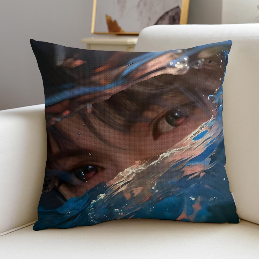 Romantic LLove and DeepspaceS Cushion Cover Breathable and skinfriendly linen pillowcase square removable and washable cushion