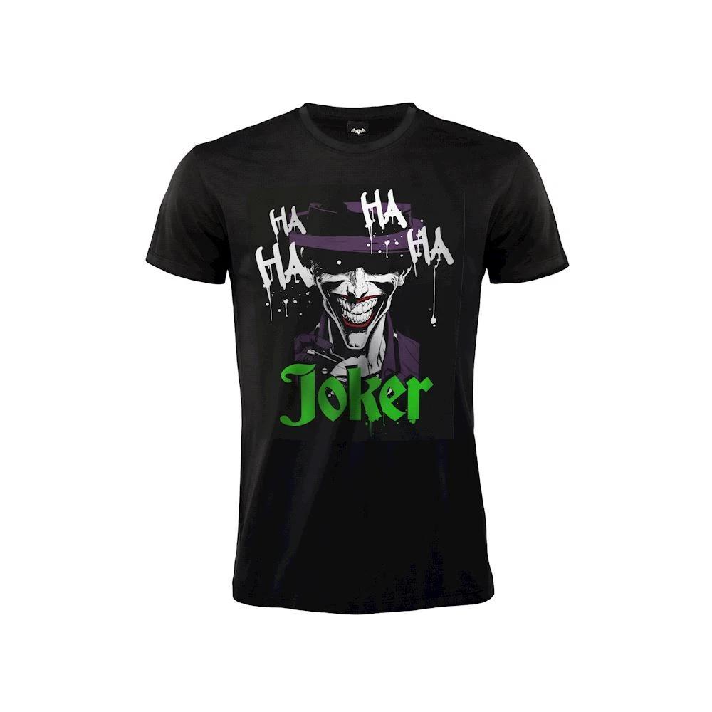 DC Comics Original Face Joker T-Shirt Official Jersey Black T-Shirt- 3XL
