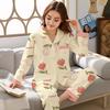 Spring and Autumn Mid-mother Large-size Loungewear Imitation Cotton Long-sleeved High-value Pajamas Women's Floral Cardigan Set