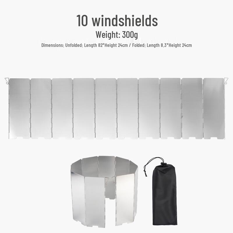 ZISIZ 10-Panel Foldable Aluminum Camping Stove Windscreen