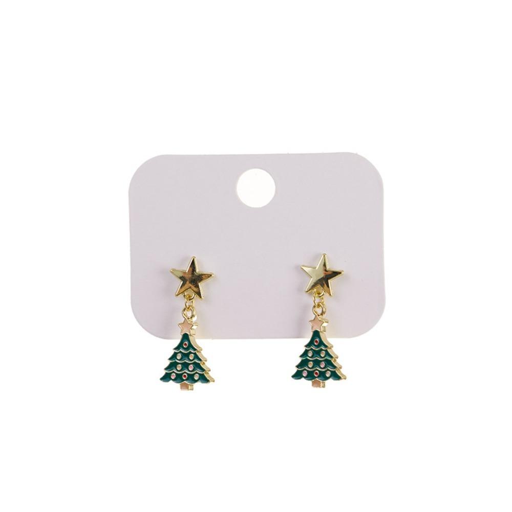 2 Pcs Christmas Tree Xmas Dangle Eardrop Christmas Elk Santa Claus Earrings  Gifts