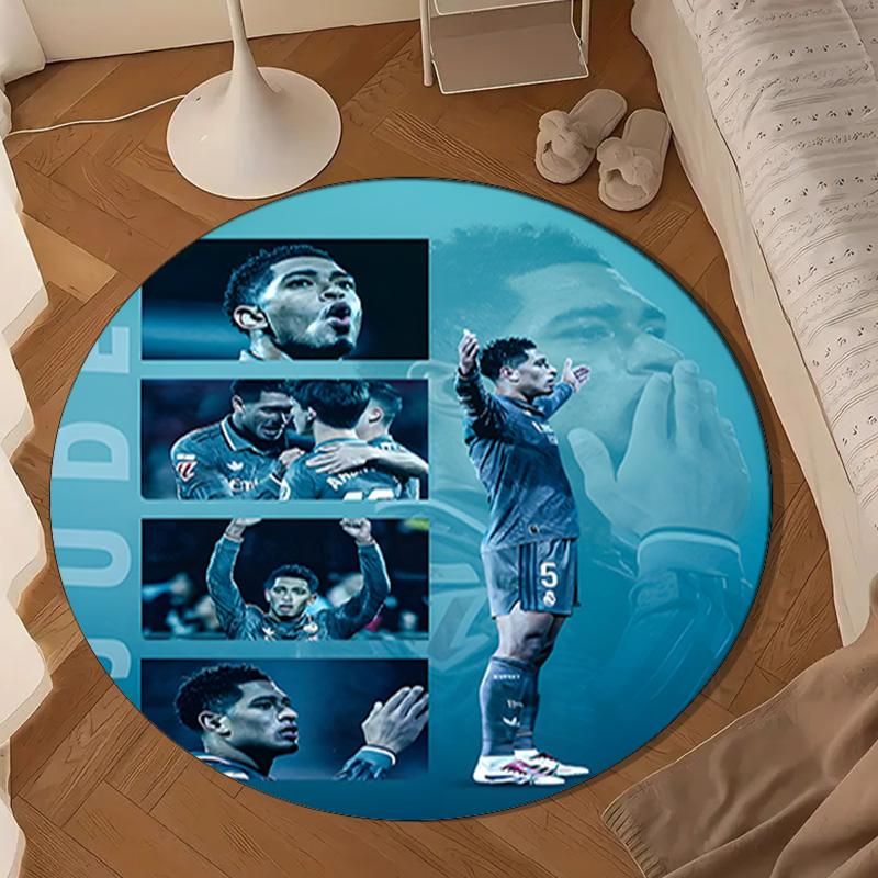 Jude Football Player Round Mat Home Decor, Chair Rug For livingroom,Bedroom, Doormat Home Decor Birthday Gift Christmas Gifts