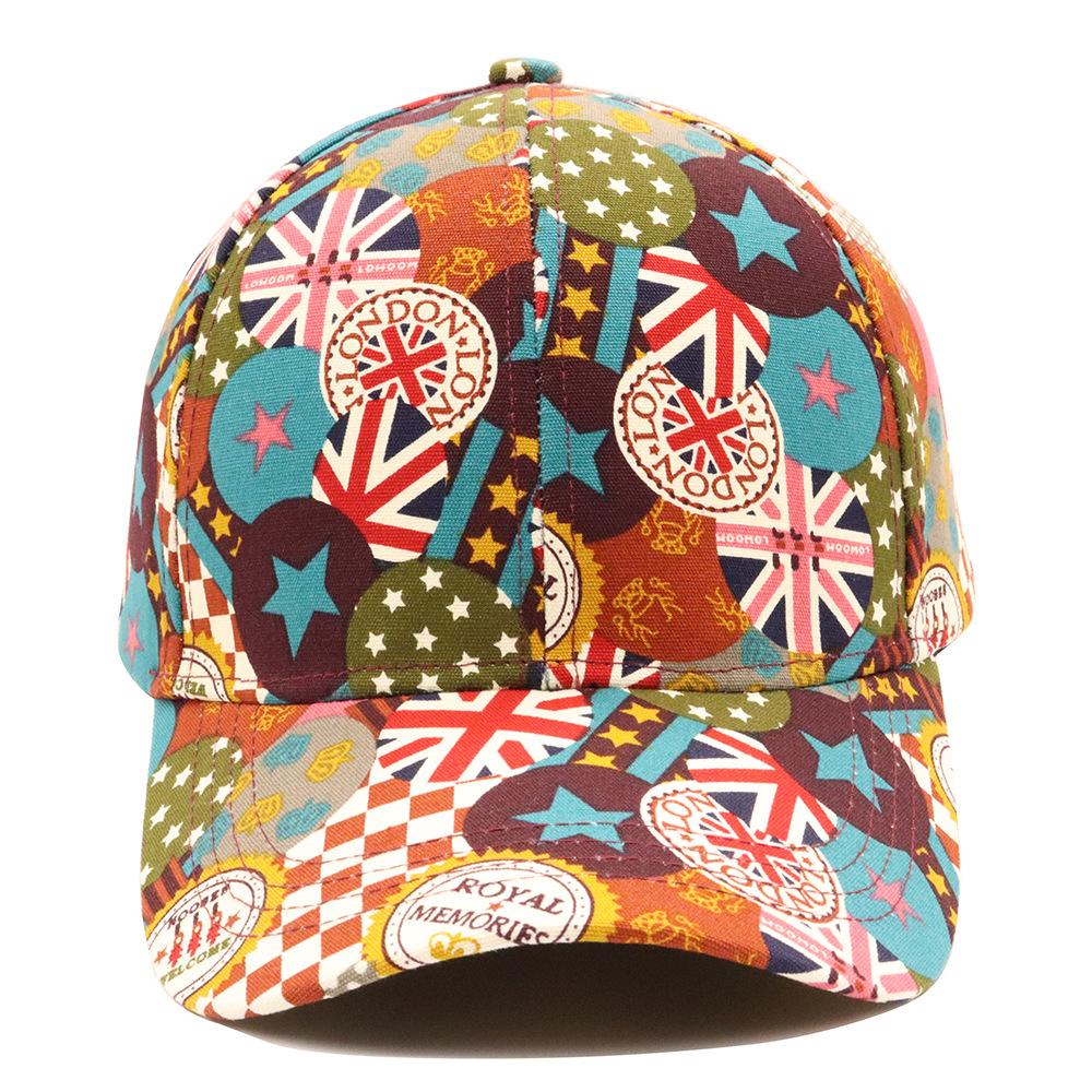 Round Comfortable Top Baseball Cap With Uk Flag Design For Summer