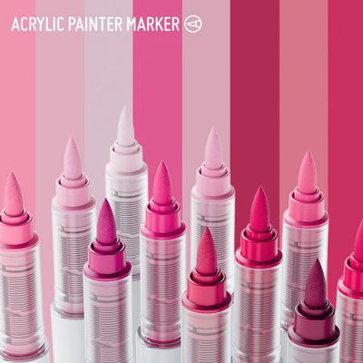 9pcs Acrylic Painter Marker Pens Set Blendable Multi Color Soft Brush Tip for Drawing Painting DIY Crafts, School Art Supplies