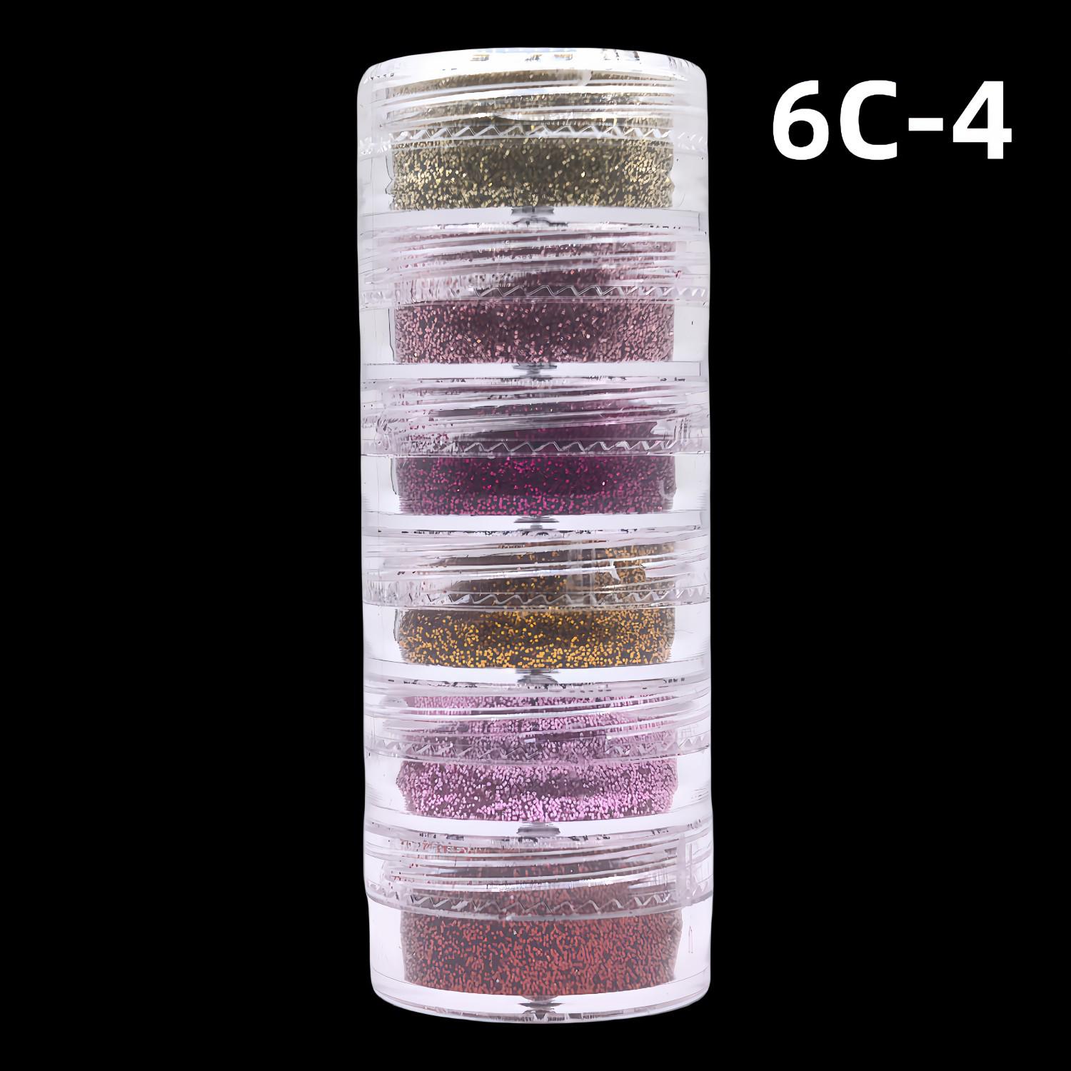 

Набор из шести предметов с блестками для нейл-арта 2025: Золотой глиттер, пайетки, стразы и флэш-гель-лак