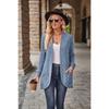 2026 Autumn New Women's Solid Color Ribbed Fleece Casual Patchwork Long Sleeve Cardigan Coat
