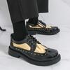 Trend Leather Platform Shoes For Men Classic Brogues Chunky Social Leather Shoes Man  Derby Casual Business Shoes