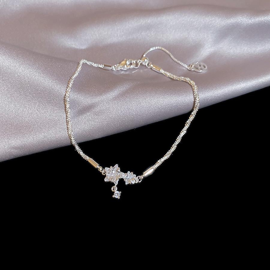 French temperament cold wind zircon star pearl bracelet light luxury bracelet sweet versatile jewelry