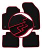 Alfombrillas de terciopelo con borde rojo para: Lancia Delta III hatchback (2008-2014)