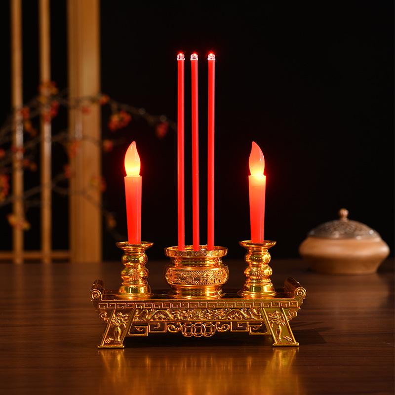 

Електронний світлодіодний пальник для пахощів і свічник для підношень Будді LZ23001R Electric (Dual Use)