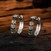 Boucles d'oreilles créoles en argent thaïlandais design créatif pour femmes hommes métal chunky huggies hiphop bijoux de fête cadeaux