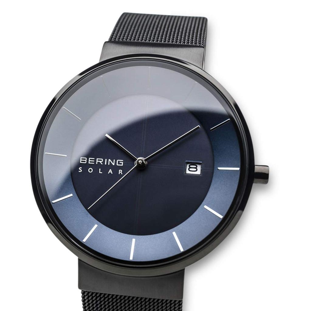 BERING Analog Solar Collection Model Stainless Steel Strap Sapphire Officially Internal Sapphire Crystal Men's Watch, 14639-227, & Crystal, Imported,