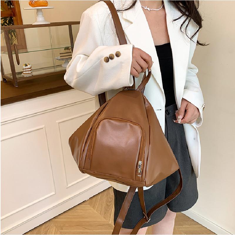Borsa a tracolla casual da donna, di grandi dimensioni, a forma di raviolo, tinta unita, per donna