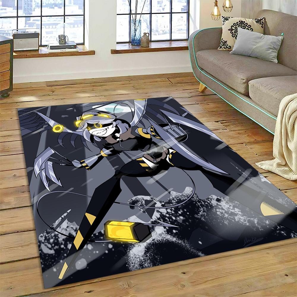 2025 New Style Cartoon Murder Drones Uzi Robot 3D Rug Carpet for Living Room Bedroom Home Decor, Floor Mat Non-slip Sofa Doormat
