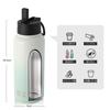 BOTTLE BOTTLE 1 Liter Stainless Steel Water Bottle, Direct Drinking, with Straw, Insulated, Double-Walled Wall, Vacuum Insulated, Portable, Perfect fo