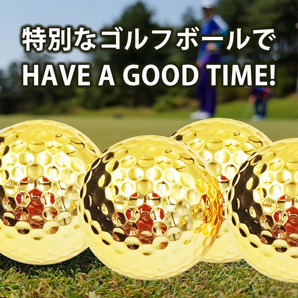 dodtazz Gold Golf Balls 6-Ball Set Competition Prize Gift with Case Luxury Award (6 Balls + Carry Bag Set)