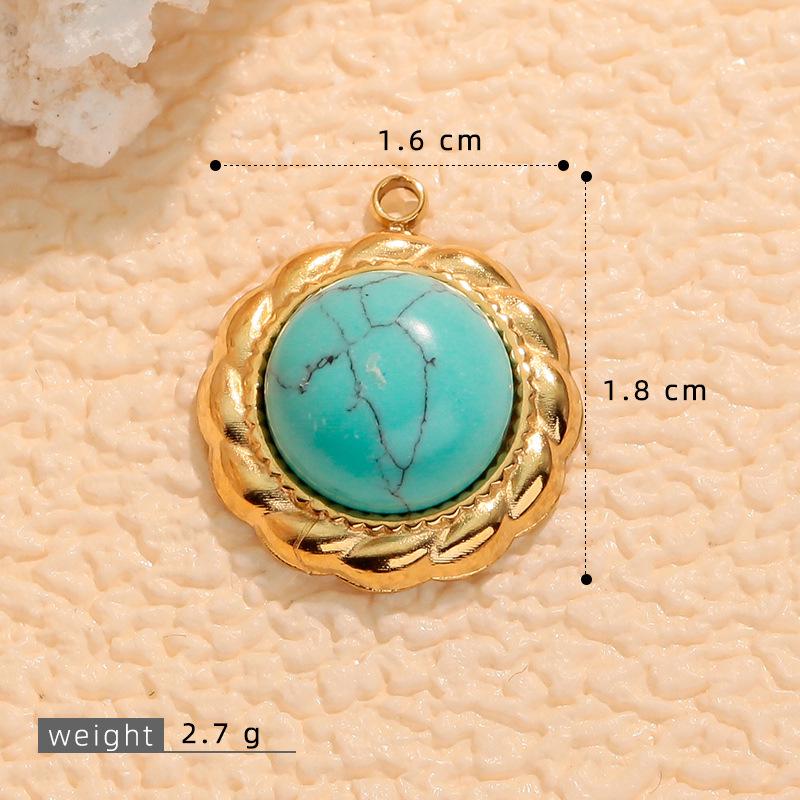 European & American Cross Turquoise Necklace Earrings Pendant Sunflower Charms DIY Sweater Chain for Women