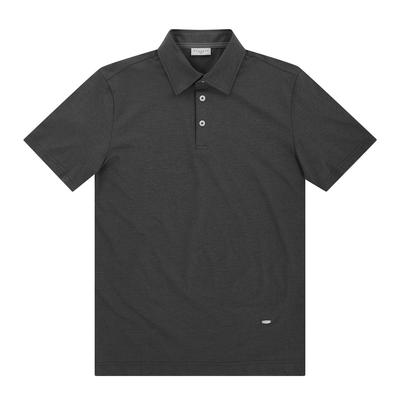 FERRAROMILANO Men'S Ice Poly Collared Short Sleeve T-Shirt Charcoal (Am0Dks20138)