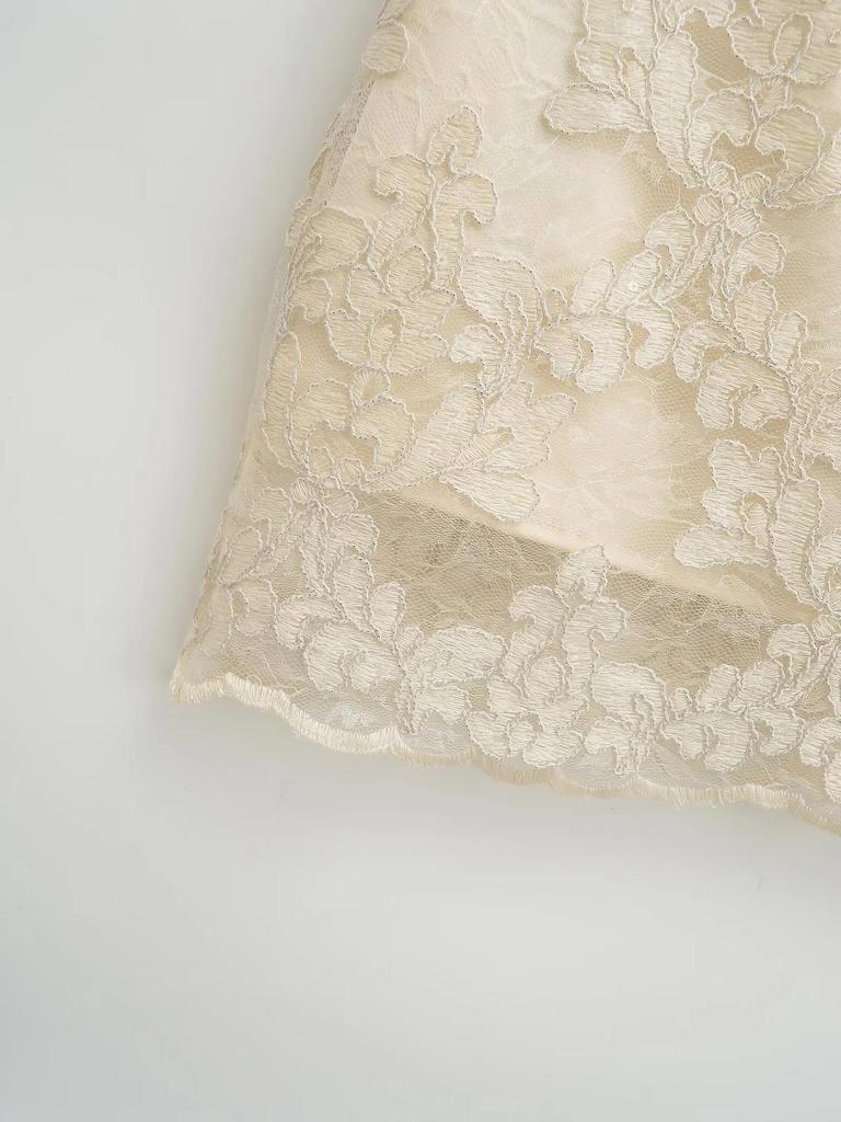 Elegant Summer Retro Jacquard Lace High-Waist Skirt for Women
