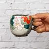 Waza No Kura Stylish Coffee Mug, Kutani Ware, Red and White Camellia Design, Ceramic, High-End Brand Tableware, Made In Japan, Perfect Gift for Birthd