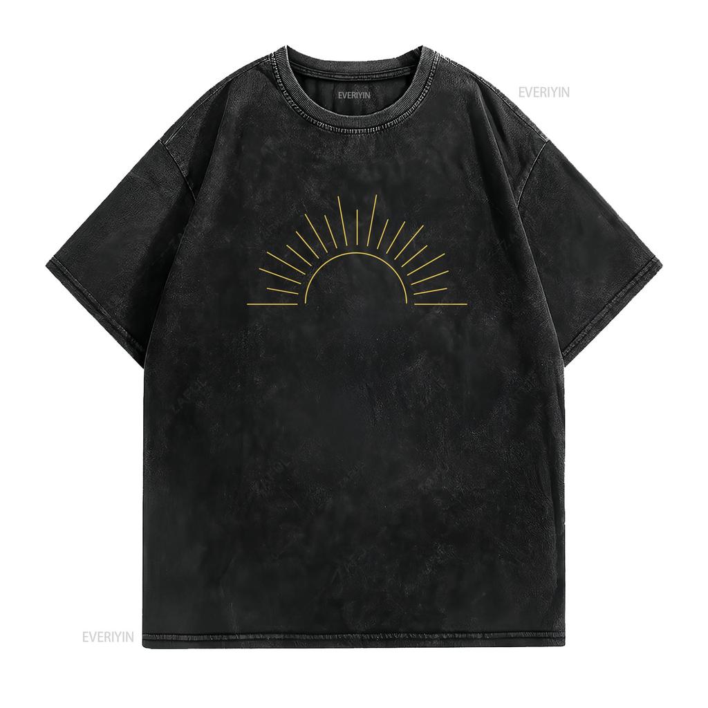 Tričko SunseT Sluneční Světlo Sluneční Paprsky Boho Barvené v Kusu Nadměrné Buď Světlo Vintage Vyprané Měkké Pohodlné Grafické Ležérní