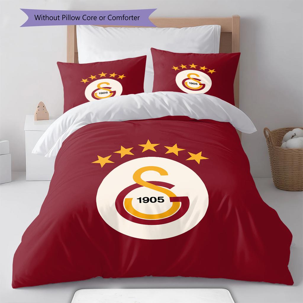 Galatasaray S.K Pattern Bedding,Quilt Set Quilt Cover Pillowcase Home Birthday Gift (1 * duvet cover + 2 * pillowcase, without core)