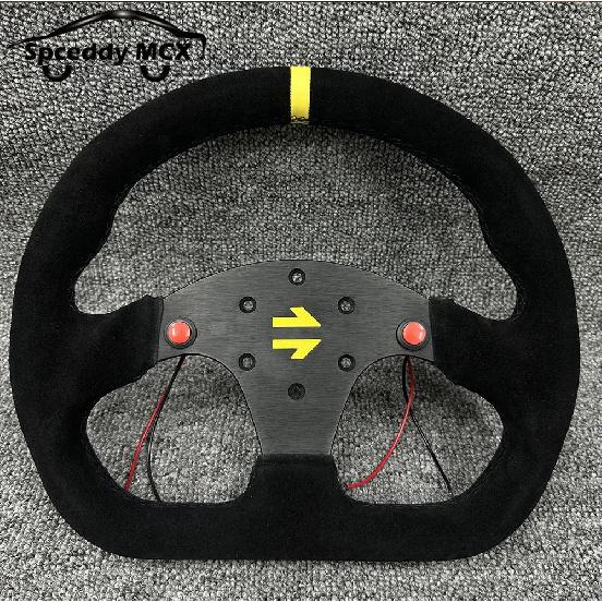 Type D 13inch 325mm Car Gaming Simulation Racing Steering Wheel Suede Leather Universal 6 Bolt 70mm Car Sports Steering Wheel