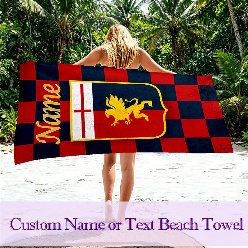 1pc Genoa C.F.C.2 Beach Towel Ideal Birthday Gift For Family, A Vibrant Beach Towel Suitable for Outdoor Activities