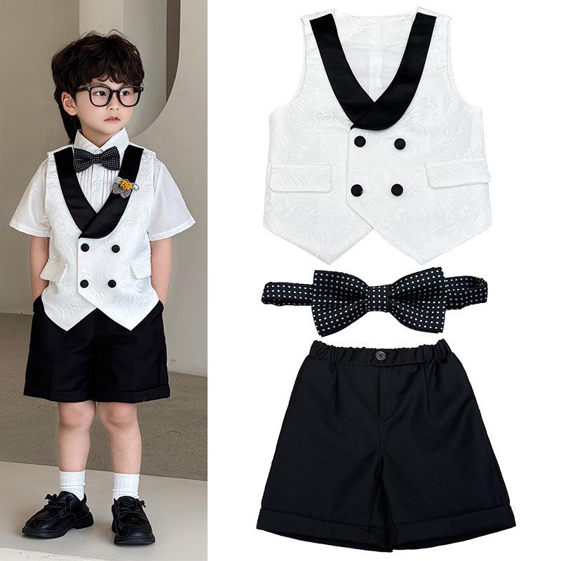 

Детский жилет в горошек смокинг на лето 2024 - Костюм для выступлений для мальчиков и девочек на День защиты детей. 140cm