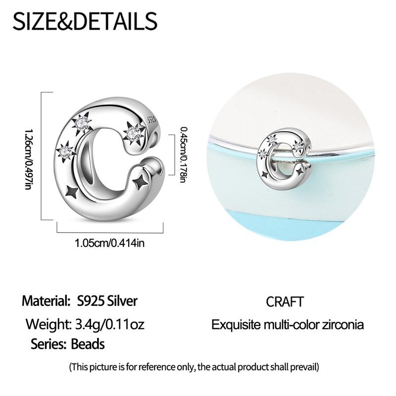 Copper Letter A-Z Alphabet Starlight Beads Diy Name Charms Fit Bracelets Necklace For Women Diy Pendant Making Jewelry