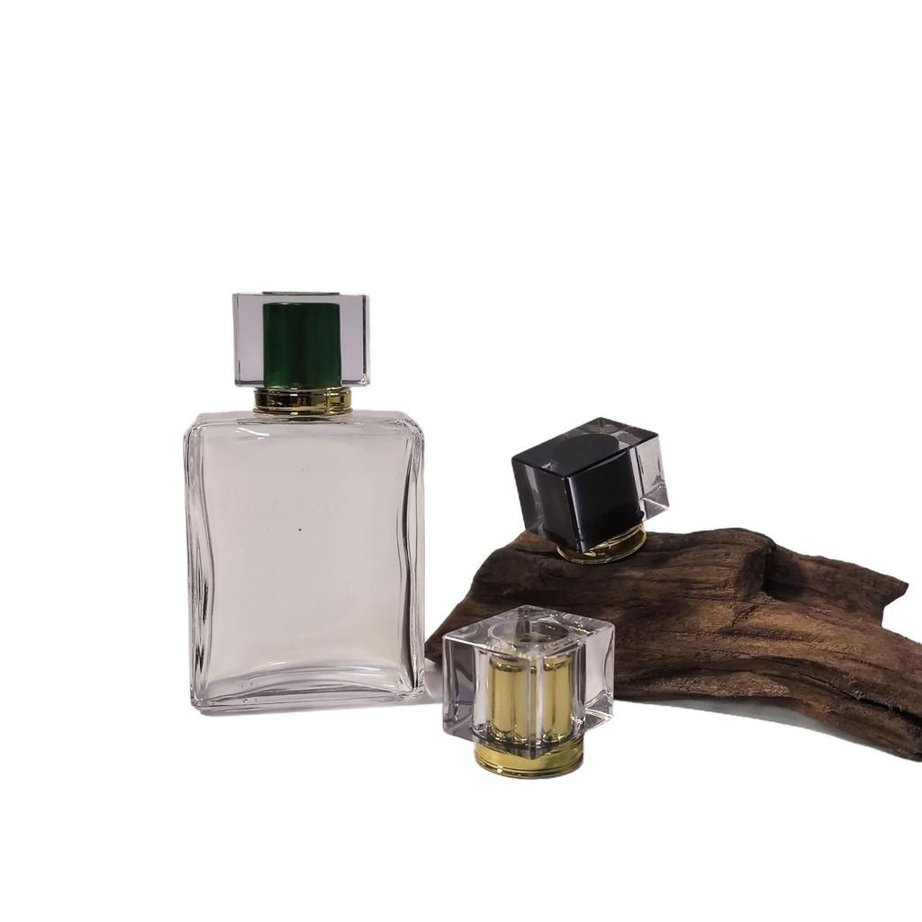 50ml Portable Minimalist Square Glass Perfume Bottle with Sprayer