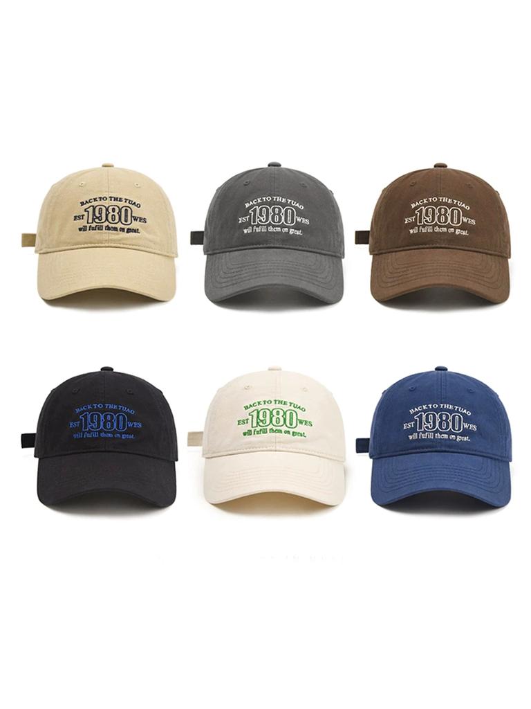 1 Unisex All Season Fashionable Pure Cotton Retro Letter Back To the 1980 Baseball Cap
