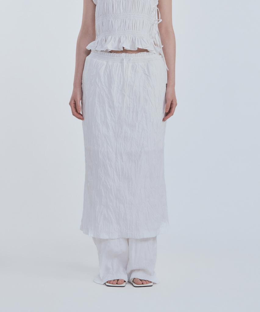 Mausolleum Marae Smocked Waist Skirt - White