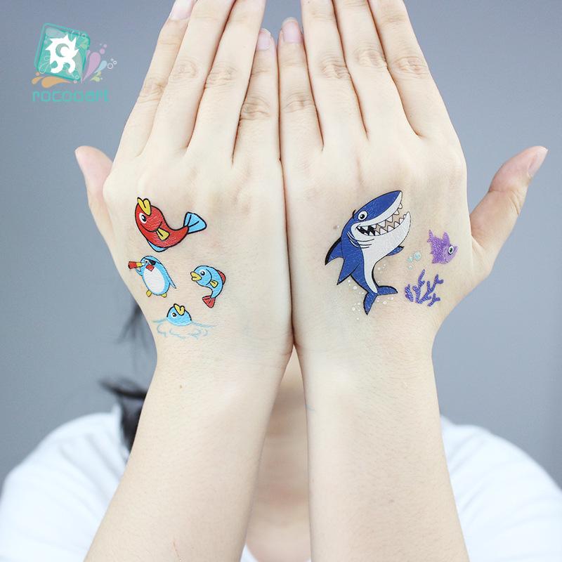 Waterproof Children's Pirate Shark Tattoo Stickers - Birthday Party & Cartoon Design