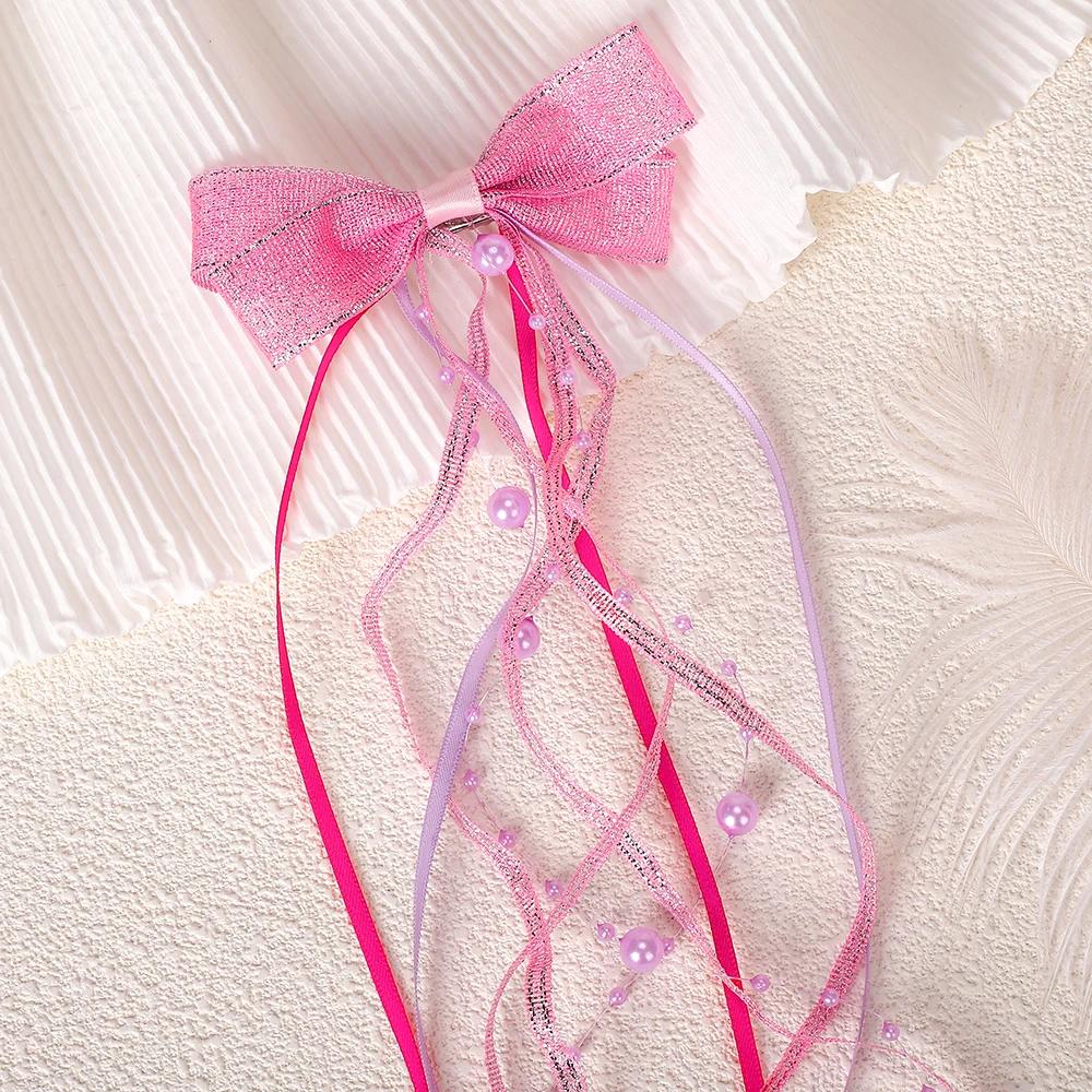 

New Fashion Long Bow Strap Hairpin Weaving Headwear Beauty Girls Hairpins Fashion for Kids Baby Children s Hair Accessories