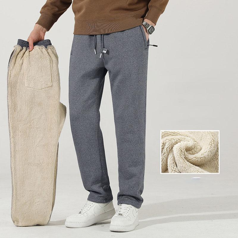 Winter Kaschmirhose Herren Fleece Warme Dicke Freizeitsporthose Mode Kordelzug Große Jogginghose