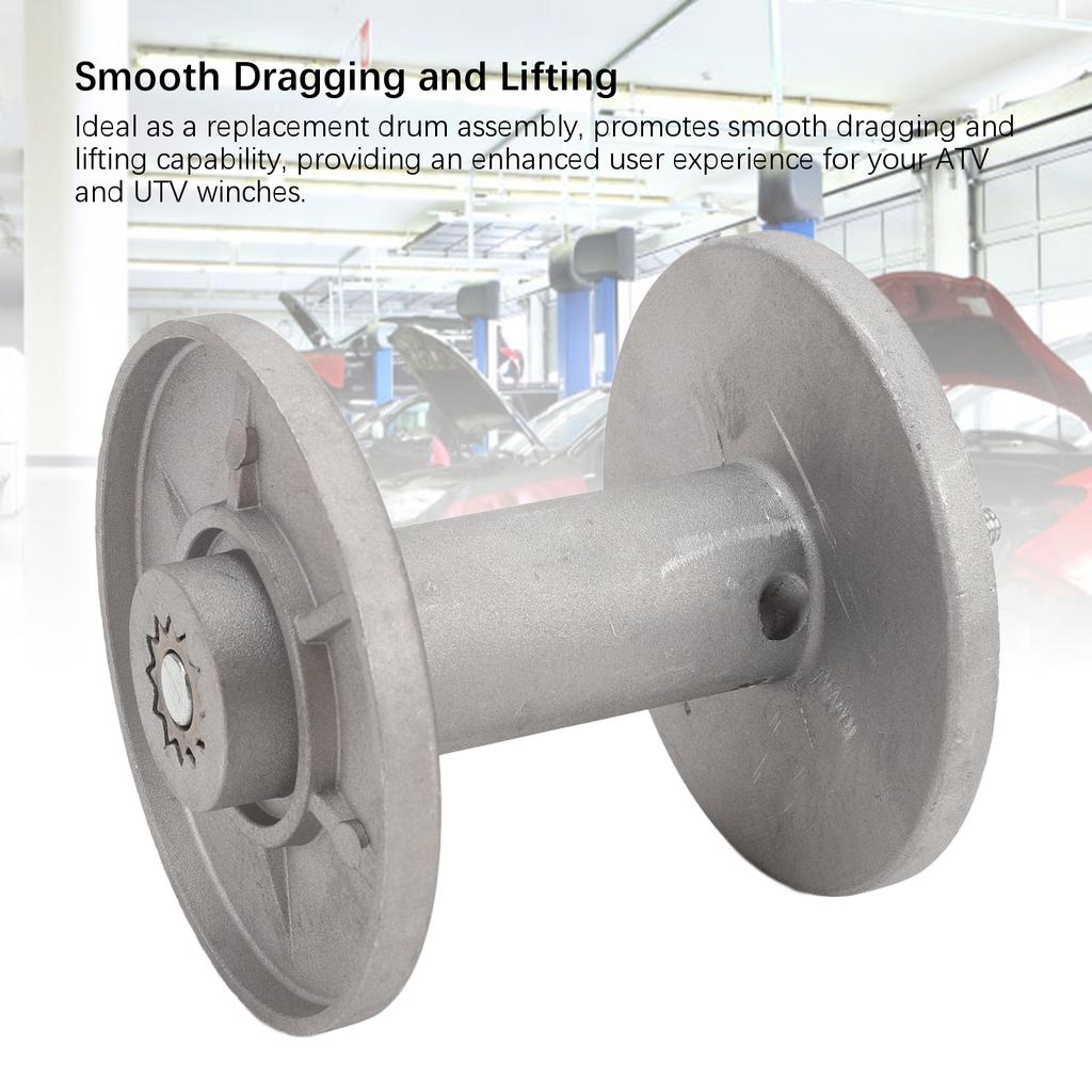Winch Replacement Drum Metal Drum Assembly Smooth Dragging Lifting Drum for 2000‑4000 Lbs UTV