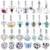 New 925 Silver Twelve Zodiac Pendant Butterfly Flower Bead Fit Original DIY Women's Bracelet Necklace Jewelry Gift