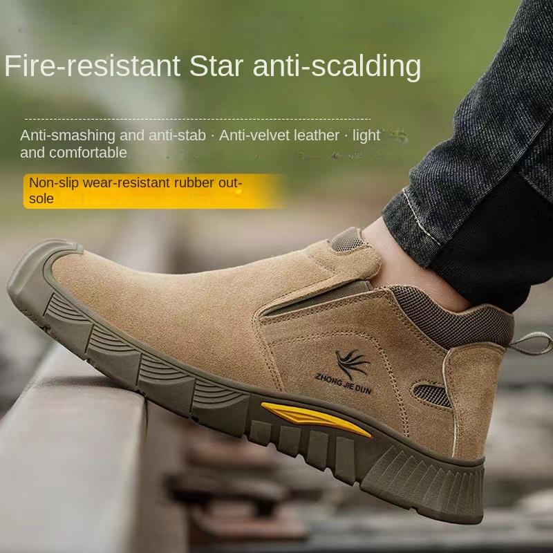 Labor Insurance Shoes Wear-resistant, High Temperature Resistant, Safe, Anti-smashing and Anti-piercing, Welder Work Shoes