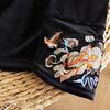 Women's Embroidered Velvet Blouse  Autumn Winter Crew Neck Long-sleeve Velvet T-shirt Solid Color Pullover