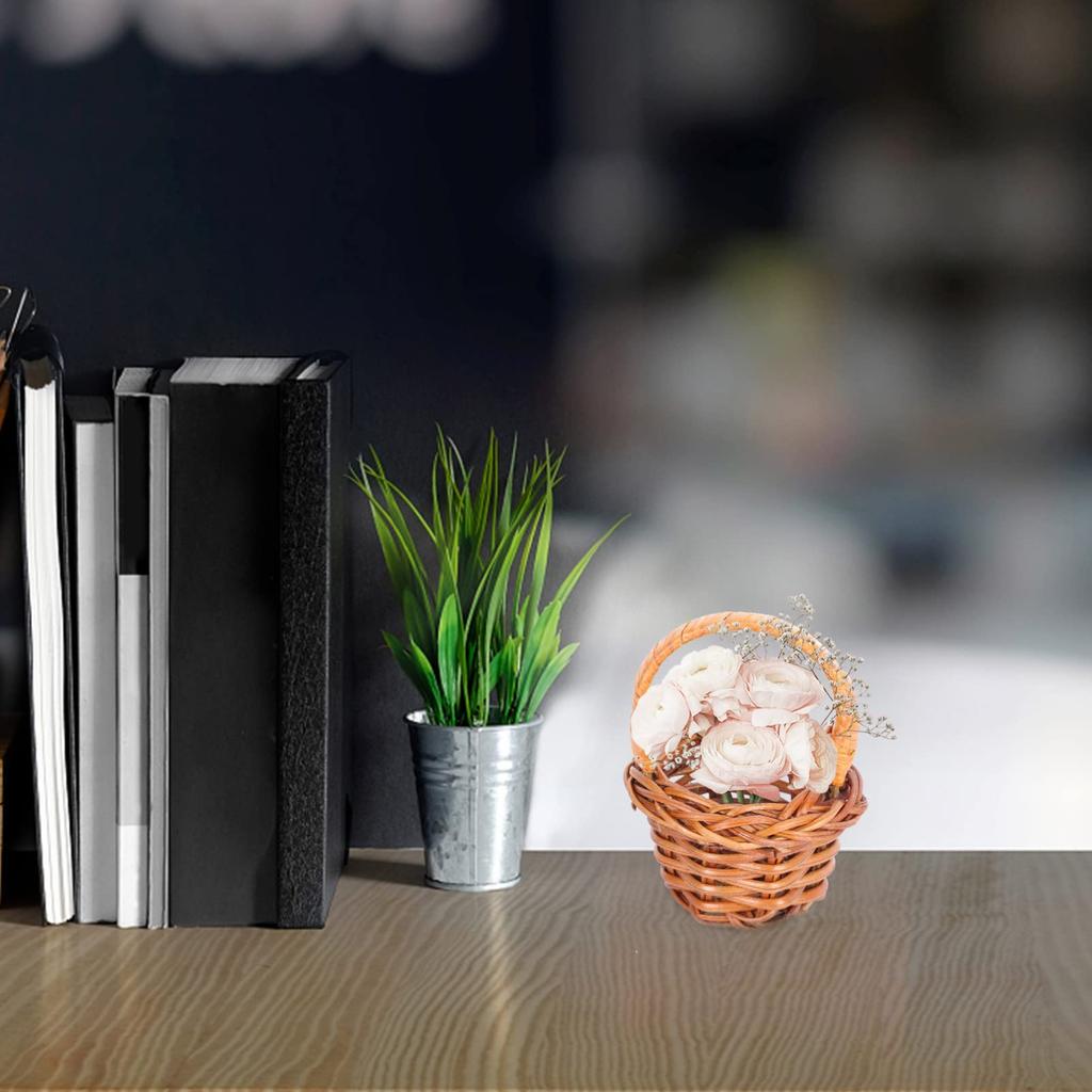 DOITOOL Miniature Mini Baskets 10 Pieces Mini Shopping Basket with Handle Easter Basket 6x4cm Small Mini Easter Basket Decorative Basket Basket Home