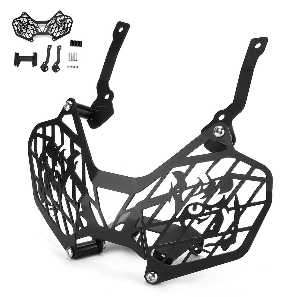 Motorcycle Front Headlight Mesh Grill Protective Cover Black Aluminium Alloy Replacement for Triumph Tiger 900 2020‑2021